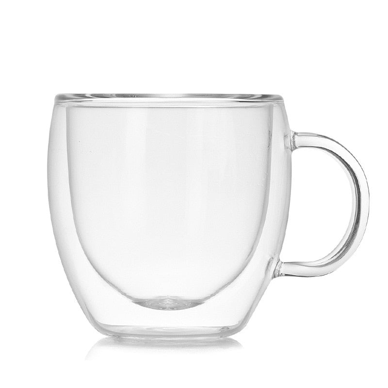 Transparent Drinkware Coffee Cups Tea Set Mugs Beer Drink Office Mug Double Glass Cup