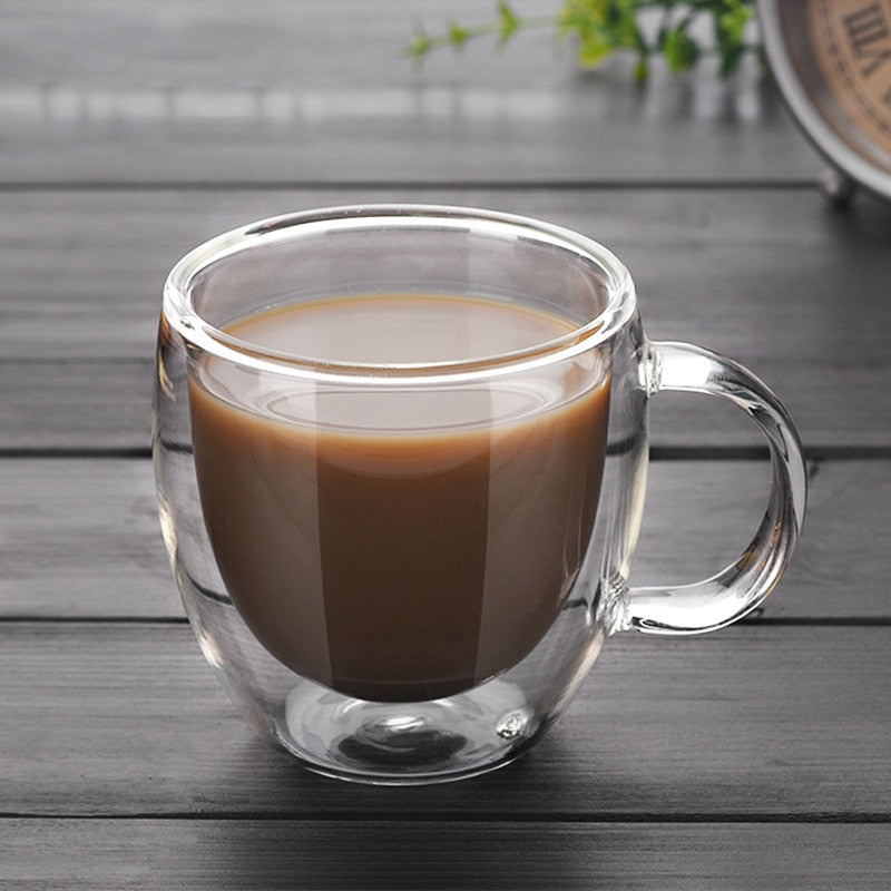Transparent Drinkware Coffee Cups Tea Set Mugs Beer Drink Office Mug Double Glass Cup