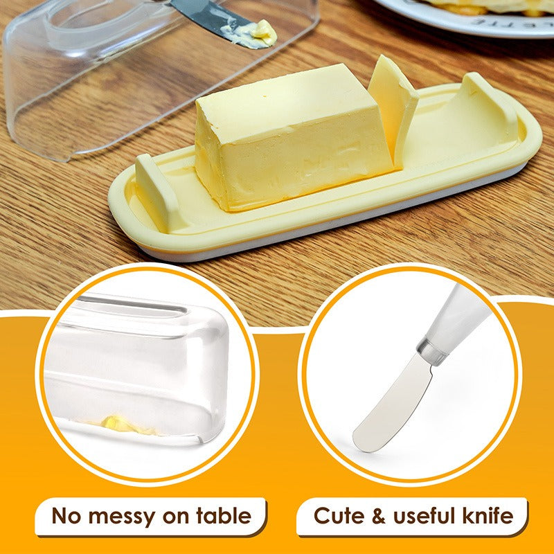 Butter Box, Sealed And Fresh Kitchen Utensils, Square With Knife, Butter Box, Cheese And Cheese Storage Box