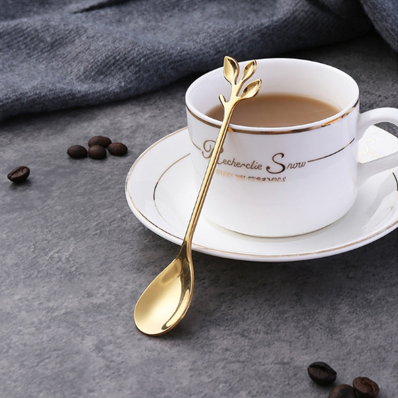 Stainless Steel Leaf Spoon Fork.