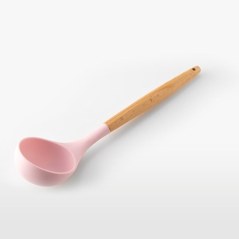 Pink 11-Piece Wooden Utensils