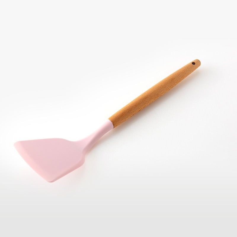 Pink 11-Piece Wooden Utensils