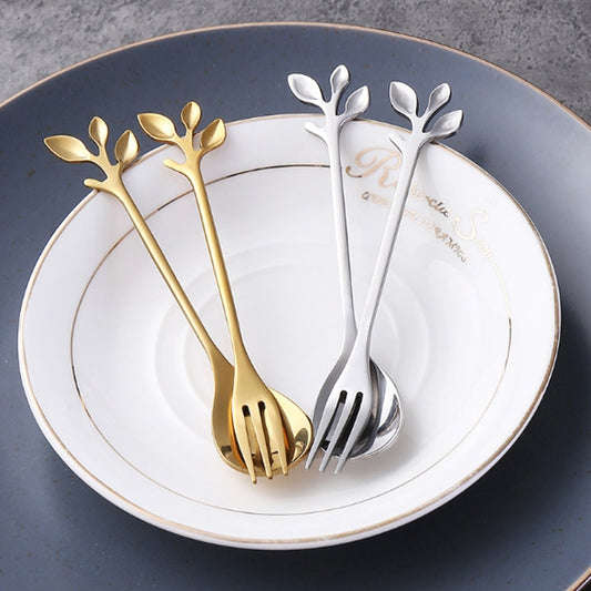 Stainless Steel Leaf Spoon Fork.
