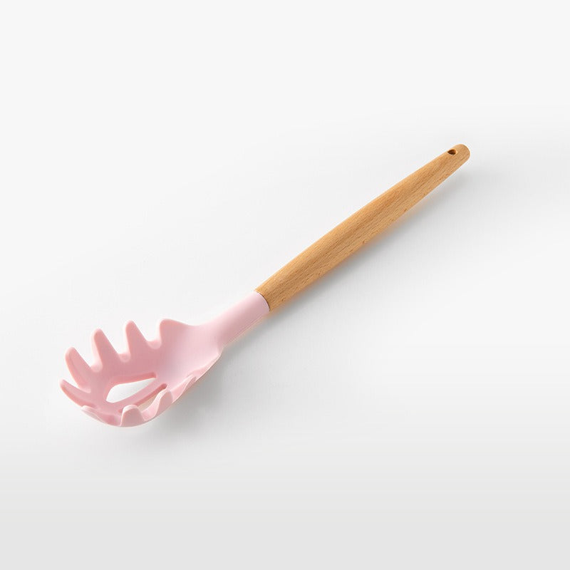 Pink 11-Piece Wooden Utensils