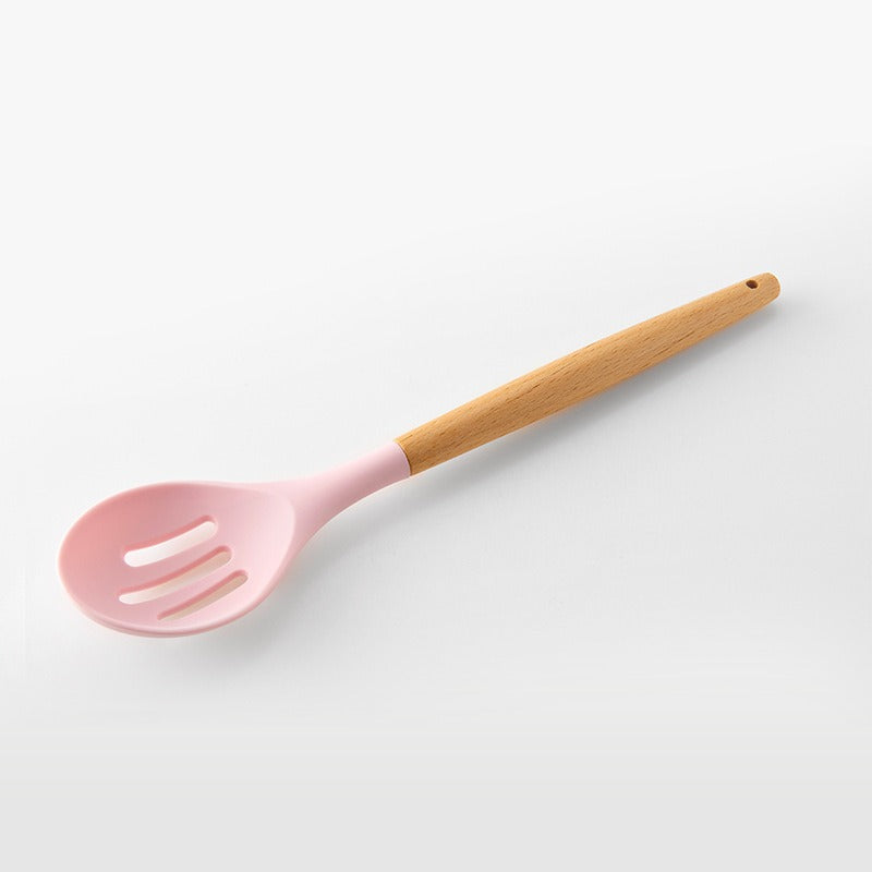 Pink 11-Piece Wooden Utensils