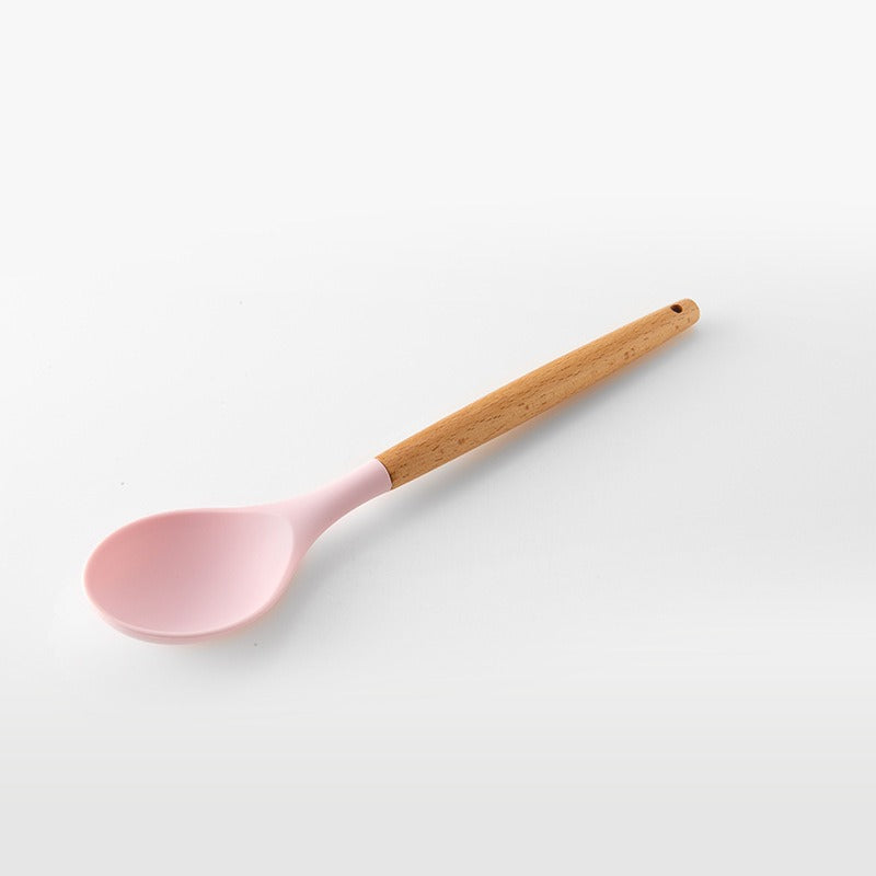 Pink 11-Piece Wooden Utensils